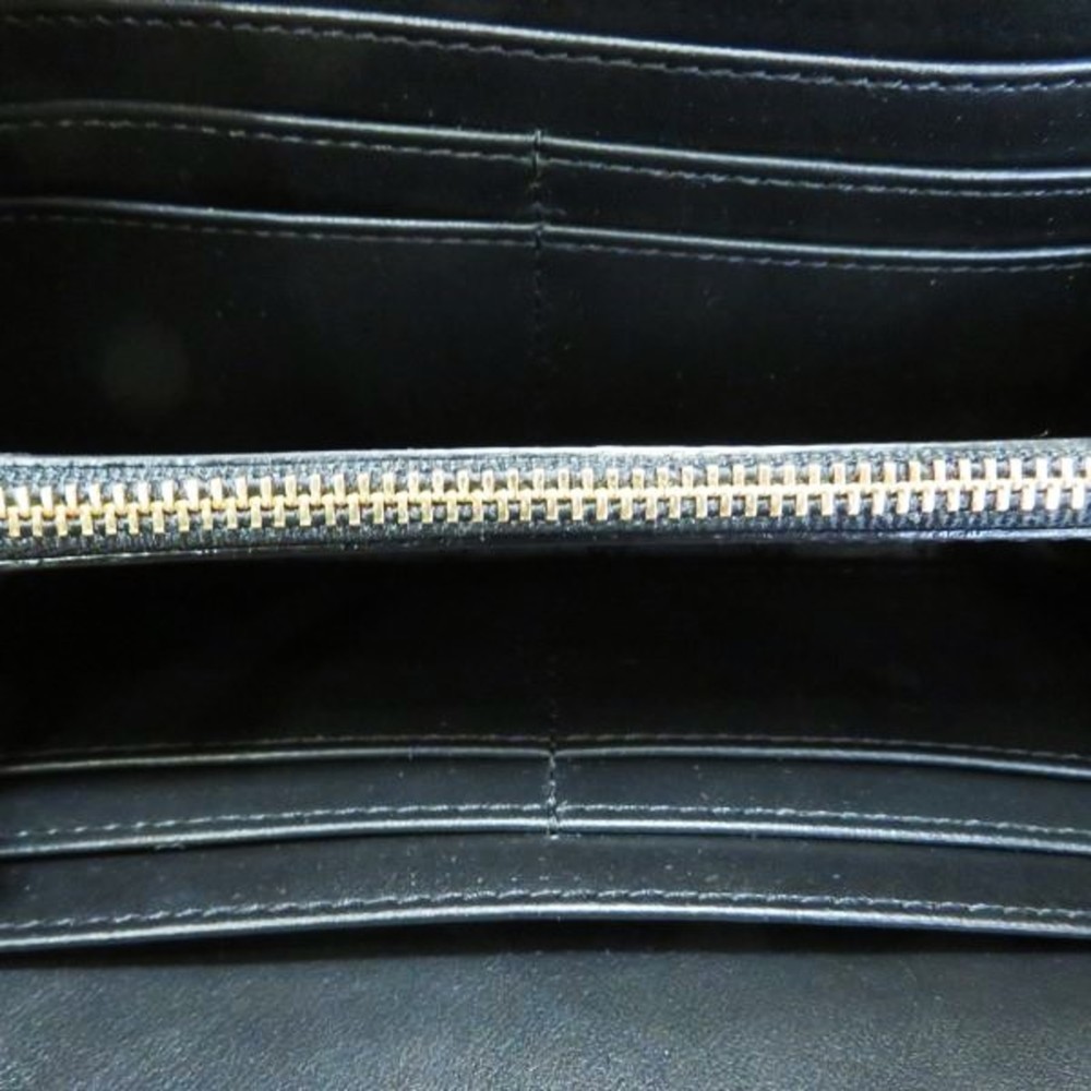 TORY BURCH Black Patent Leather Round Zipper Wallet Long Unisex - Picture 2 of 9